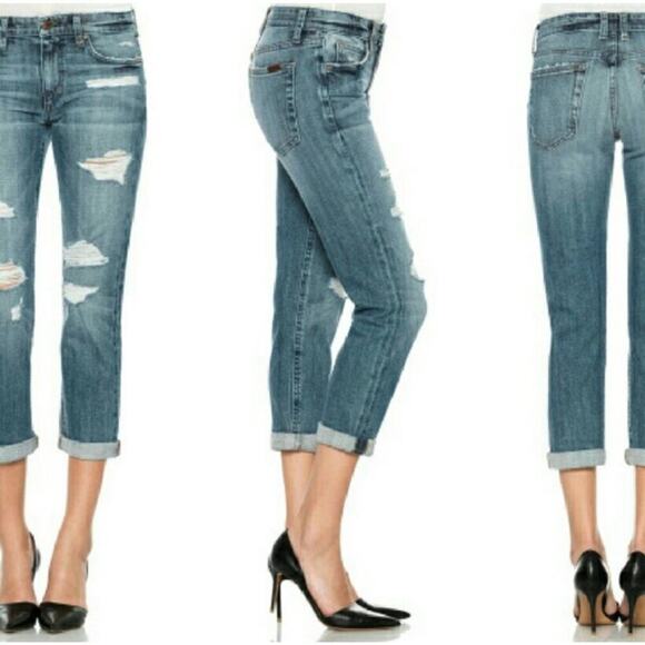 Joes Jeans Medium Wash Distressed Boyfriend Billie Ankle Straight Jeans Size 30 - Picture 1 of 6